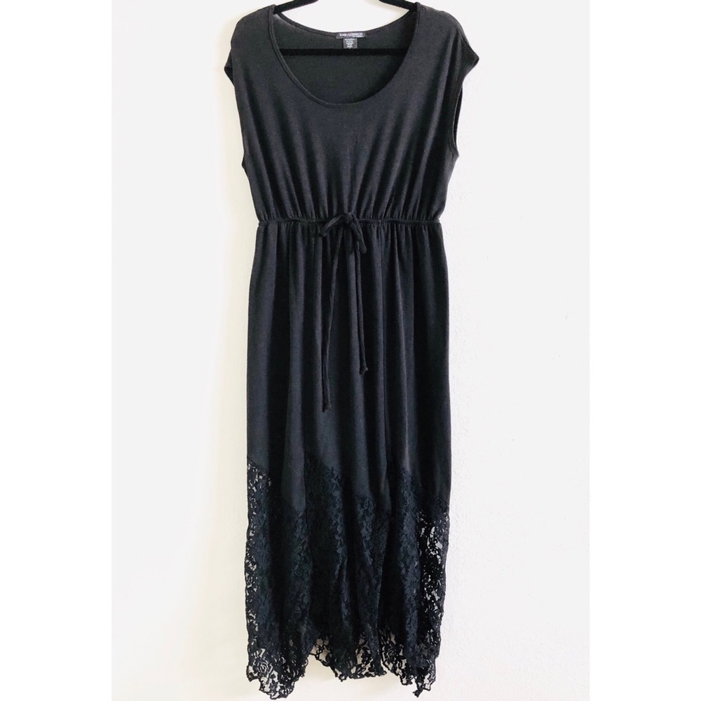 Long semi-lace dress